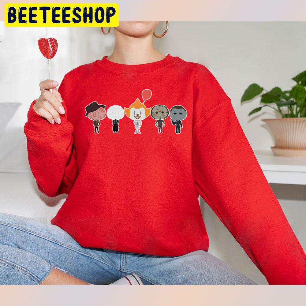 Cute Chibi Holloween Horror Characters Unisex Sweatshirt Cute Chibi Holloween Horror Characters Unisex Sweatshirt