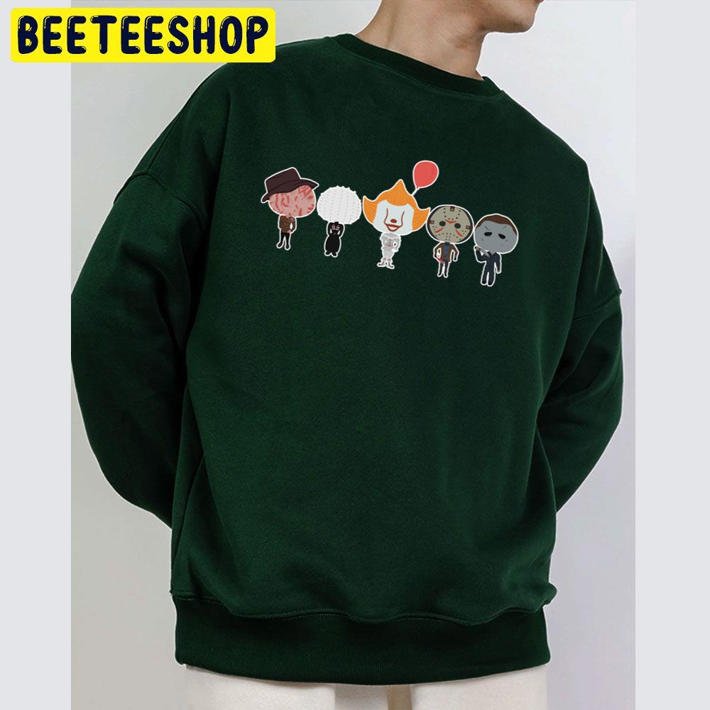 Cute Chibi Holloween Horror Characters Unisex Sweatshirt Cute Chibi Holloween Horror Characters Unisex Sweatshirt