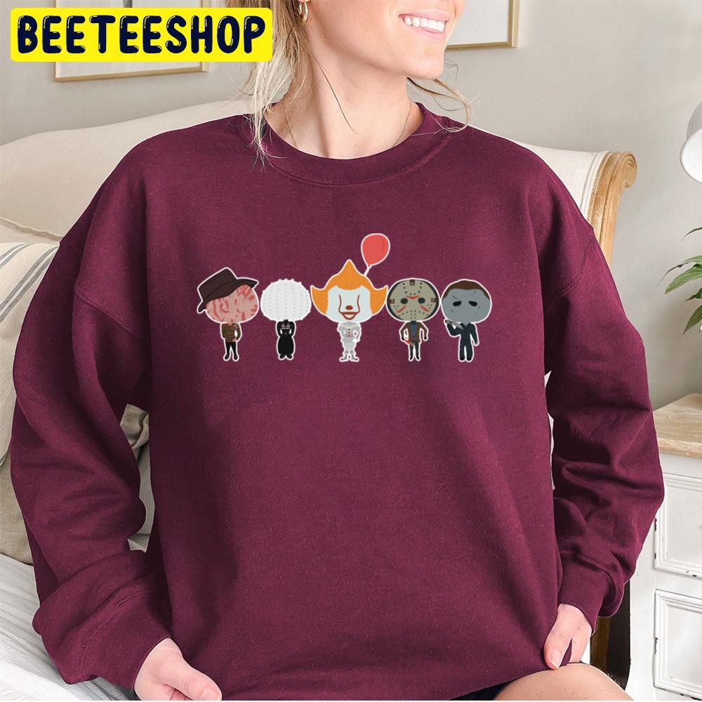 Cute Chibi Holloween Horror Characters Unisex Sweatshirt Cute Chibi Holloween Horror Characters Unisex Sweatshirt