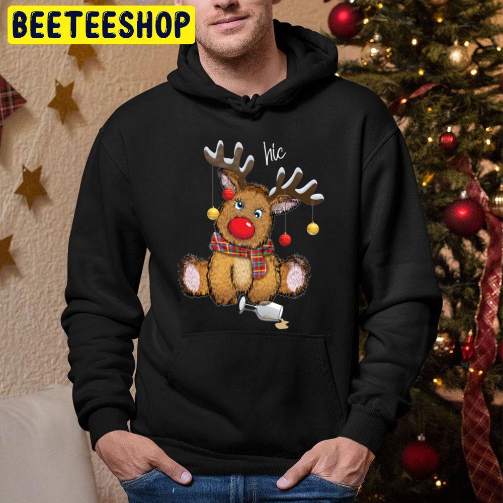 Cute Christmas Blitzened Drunken Reindeer Trending Unisex Hoodie Cute Christmas Blitzened Drunken Reindeer Trending Unisex Hoodie