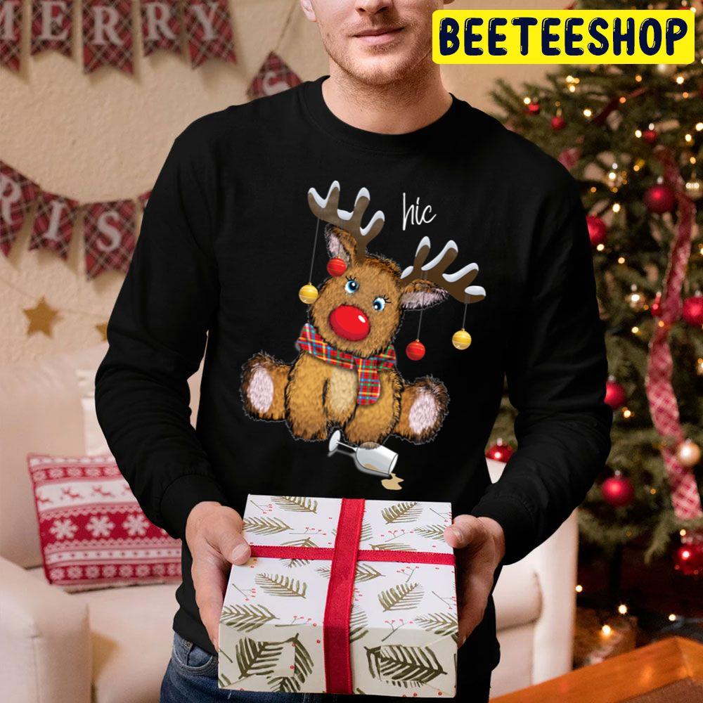 Cute Christmas Blitzened Drunken Reindeer Trending Unisex Hoodie Cute Christmas Blitzened Drunken Reindeer Trending Unisex Hoodie
