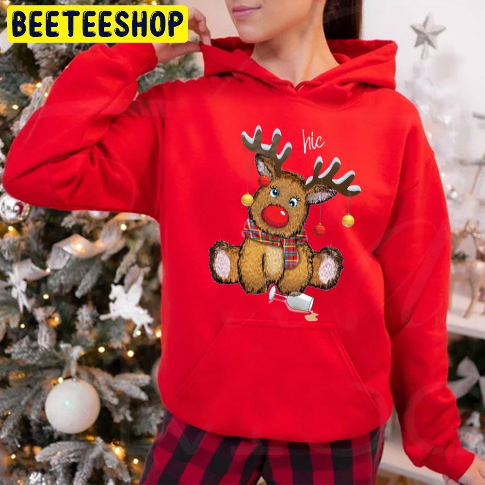 Cute Christmas Blitzened Drunken Reindeer Trending Unisex Hoodie Cute Christmas Blitzened Drunken Reindeer Trending Unisex Hoodie