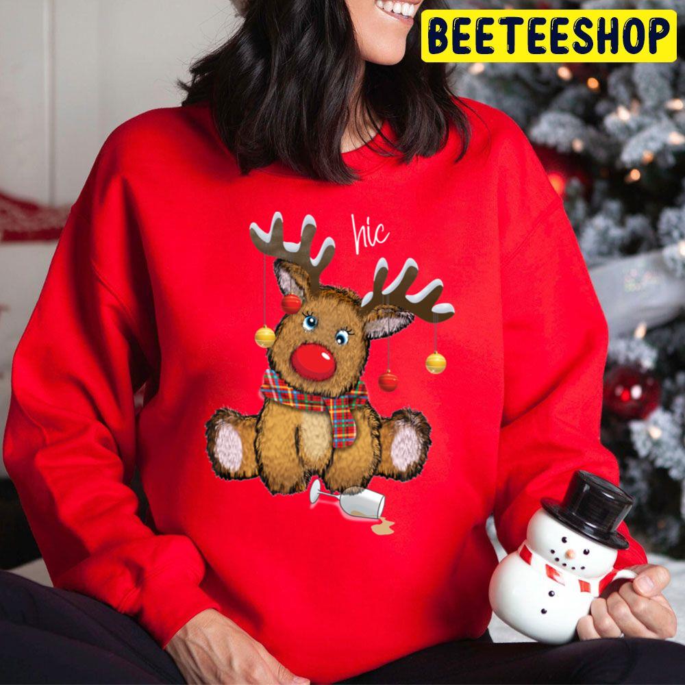Cute Christmas Blitzened Drunken Reindeer Trending Unisex Hoodie Cute Christmas Blitzened Drunken Reindeer Trending Unisex Hoodie