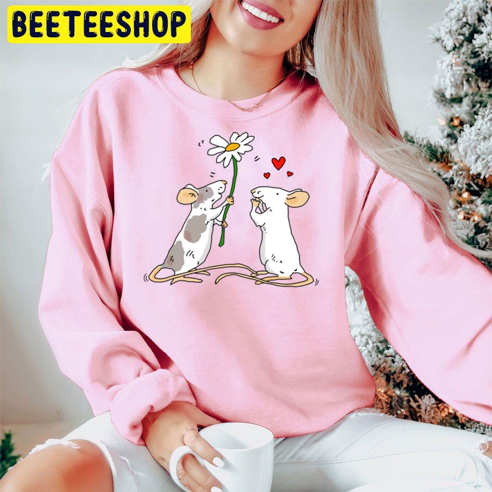 Cute Flower For You Couple Mouse Trending Unisex Hoodie Cute Flower For You Couple Mouse Trending Unisex Hoodie