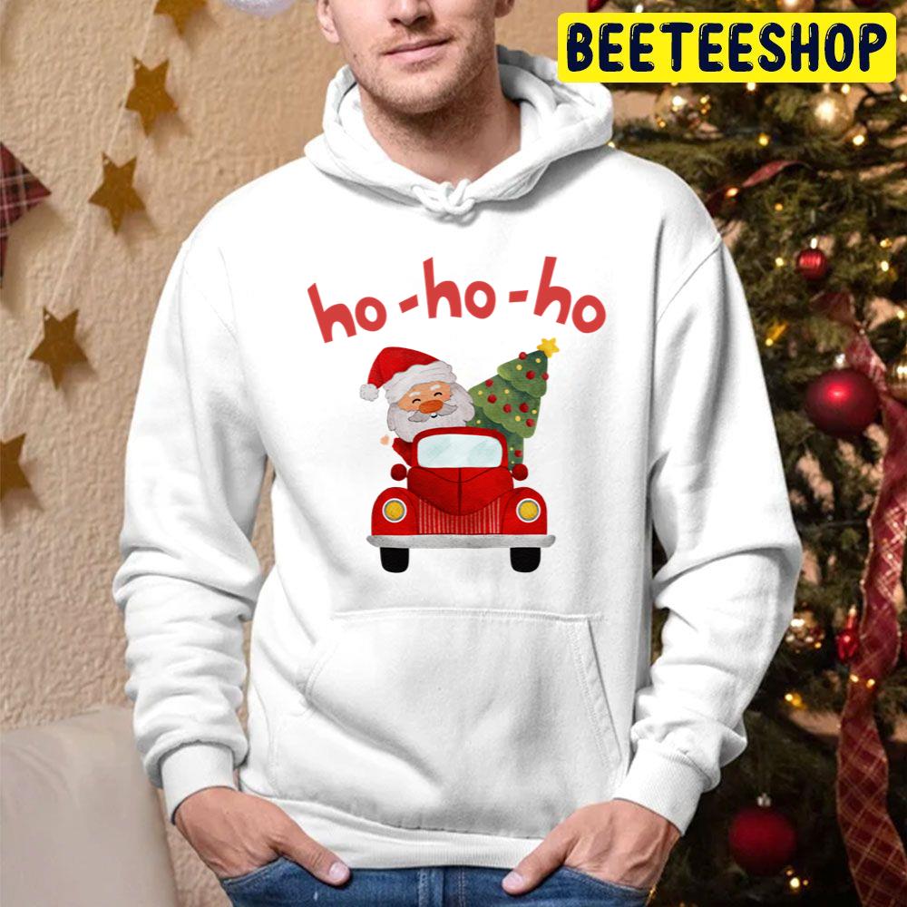 Cute Ho Ho Ho Santa And Christmas Tree Trending Unisex Hoodie Cute Ho Ho Ho Santa And Christmas Tree Trending Unisex Hoodie