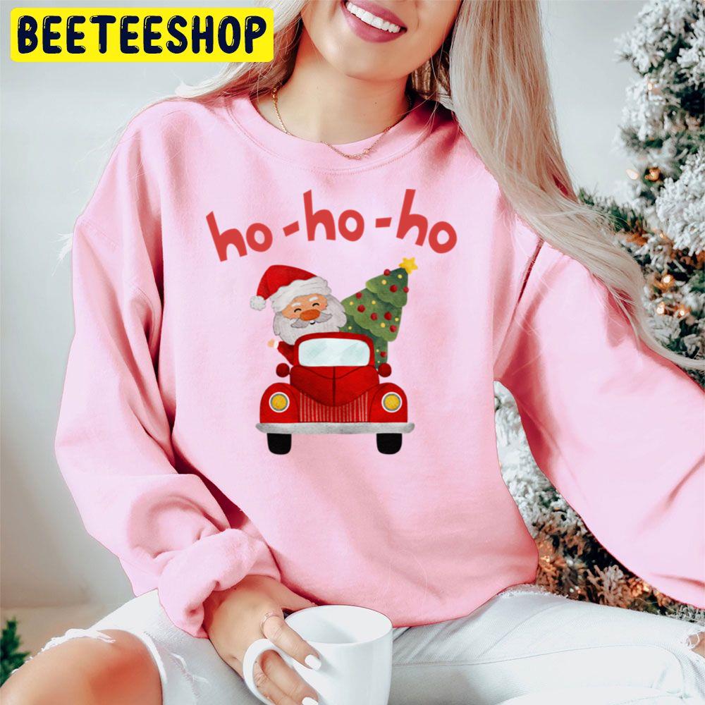 Cute Ho Ho Ho Santa And Christmas Tree Trending Unisex Hoodie Cute Ho Ho Ho Santa And Christmas Tree Trending Unisex Hoodie