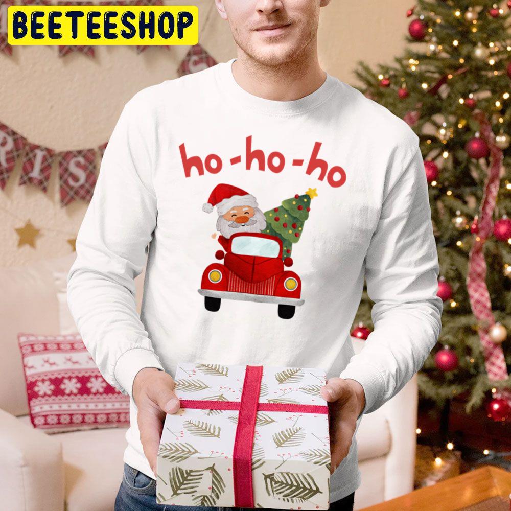 Cute Ho Ho Ho Santa And Christmas Tree Trending Unisex Hoodie Cute Ho Ho Ho Santa And Christmas Tree Trending Unisex Hoodie