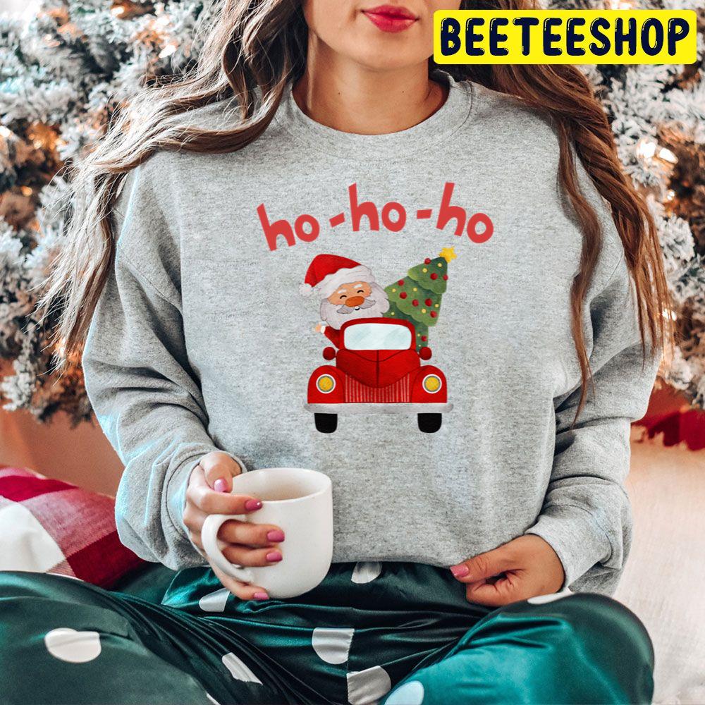 Cute Ho Ho Ho Santa And Christmas Tree Trending Unisex Hoodie Cute Ho Ho Ho Santa And Christmas Tree Trending Unisex Hoodie