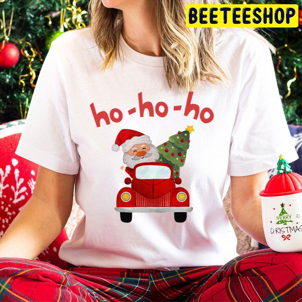 Cute Ho Ho Ho Santa And Christmas Tree Trending Unisex Hoodie Cute Ho Ho Ho Santa And Christmas Tree Trending Unisex Hoodie