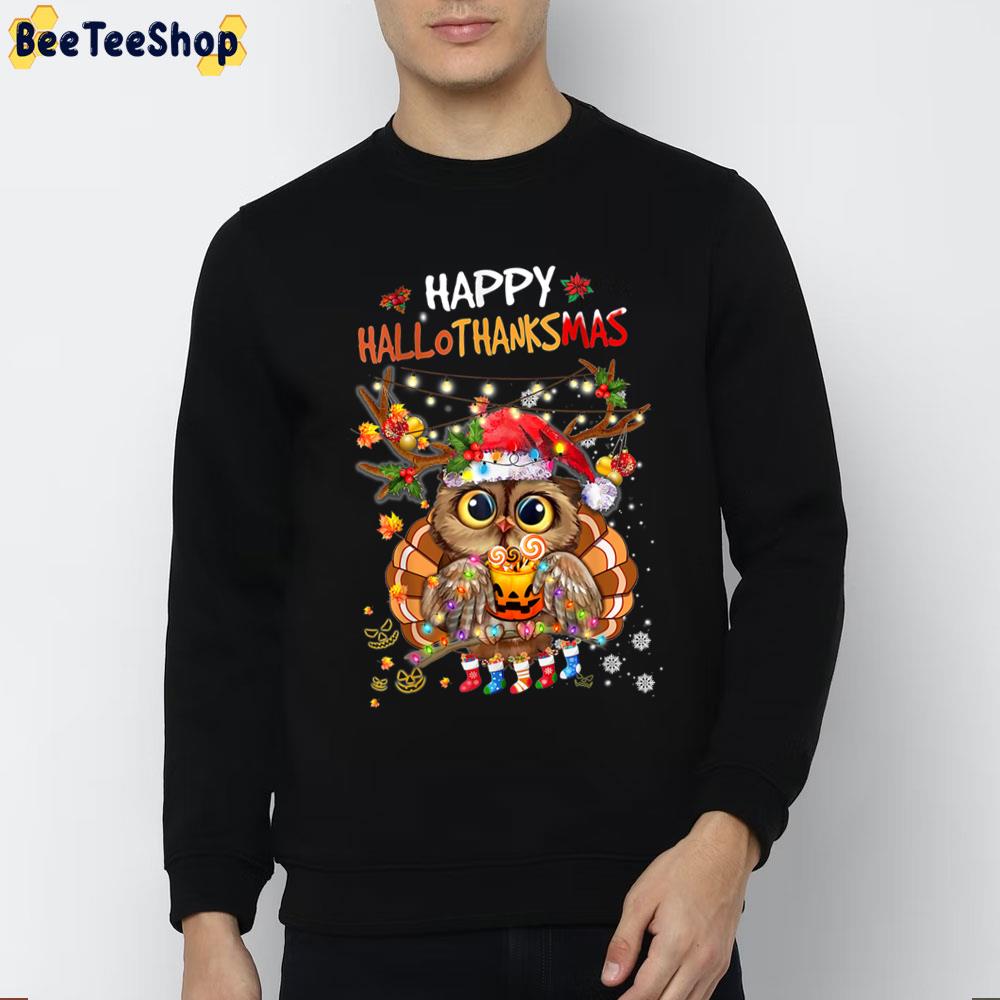Cute Owl Hallothanksmas Trending Unisex Sweatshirt Cute Owl Hallothanksmas Trending Unisex Sweatshirt