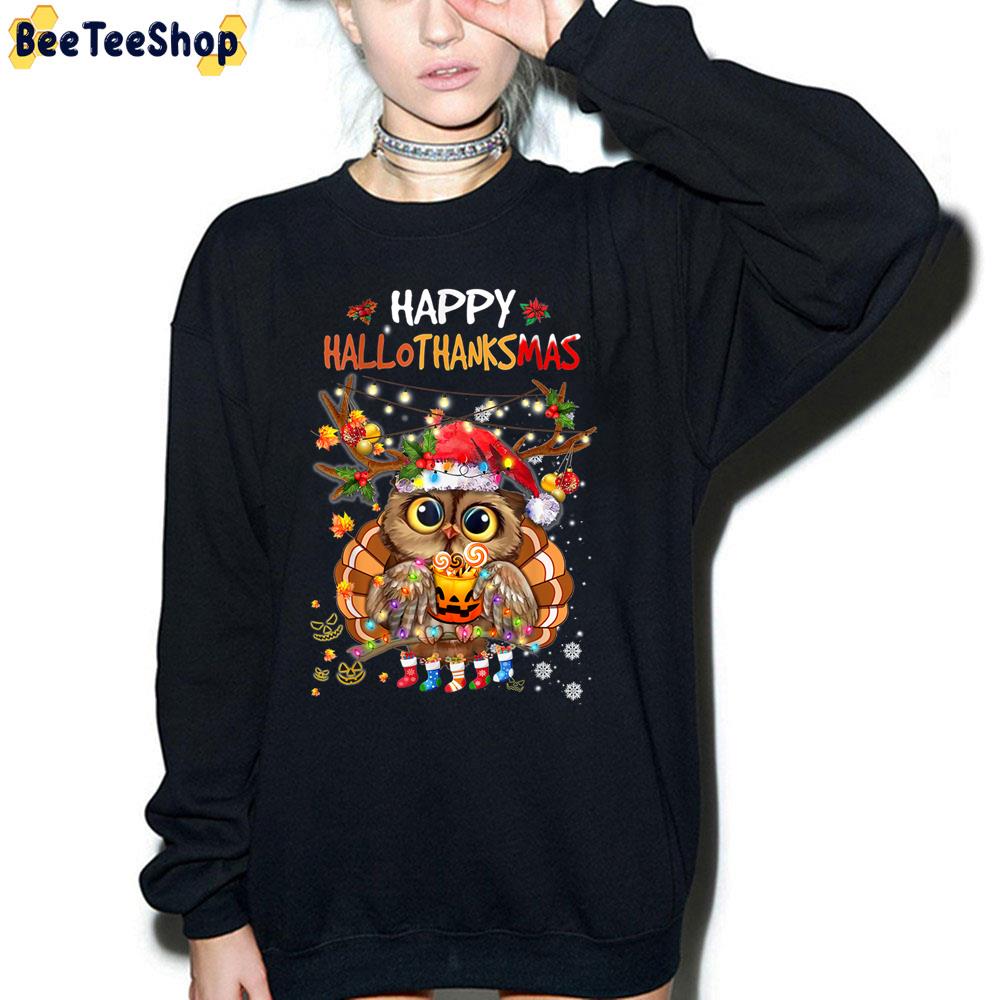 Cute Owl Hallothanksmas Trending Unisex Sweatshirt Cute Owl Hallothanksmas Trending Unisex Sweatshirt