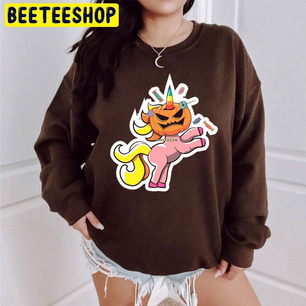 Cute Pumpkin Head Unicorn Halloween Unisex Sweatshirt Cute Pumpkin Head Unicorn Halloween Unisex Sweatshirt