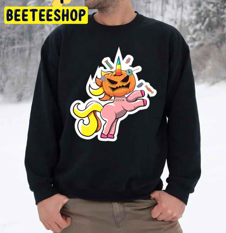Cute Pumpkin Head Unicorn Halloween Unisex Sweatshirt Cute Pumpkin Head Unicorn Halloween Unisex Sweatshirt