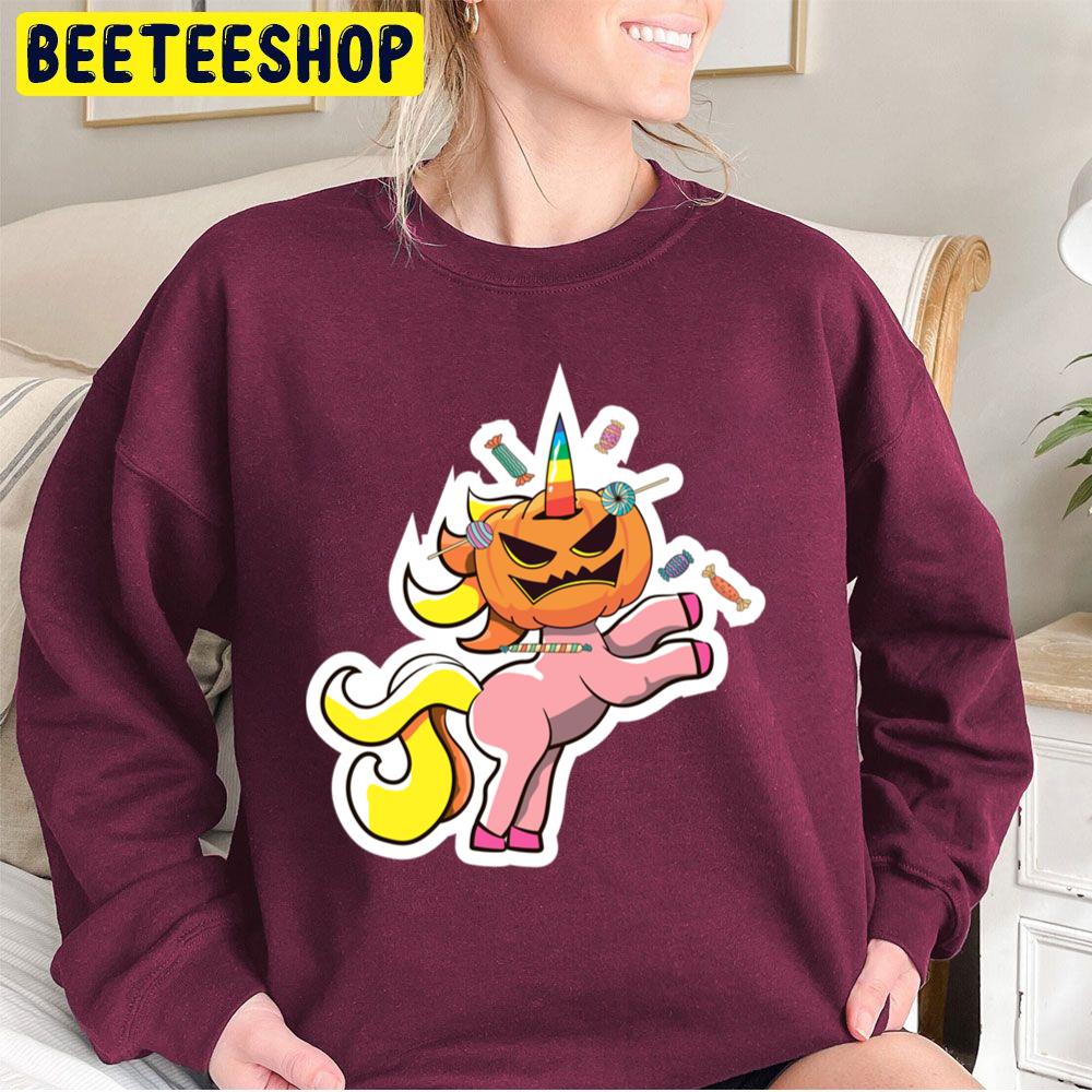 Cute Pumpkin Head Unicorn Halloween Unisex Sweatshirt Cute Pumpkin Head Unicorn Halloween Unisex Sweatshirt