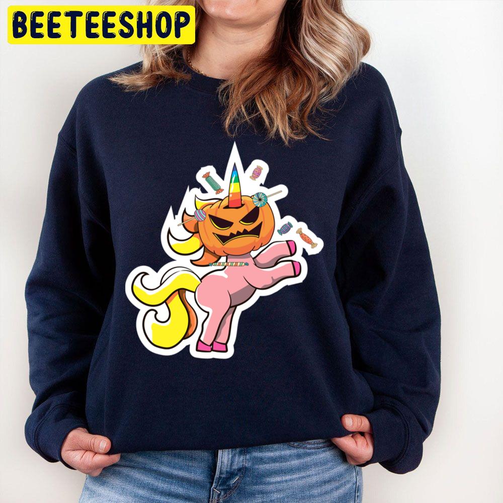 Cute Pumpkin Head Unicorn Halloween Unisex Sweatshirt Cute Pumpkin Head Unicorn Halloween Unisex Sweatshirt