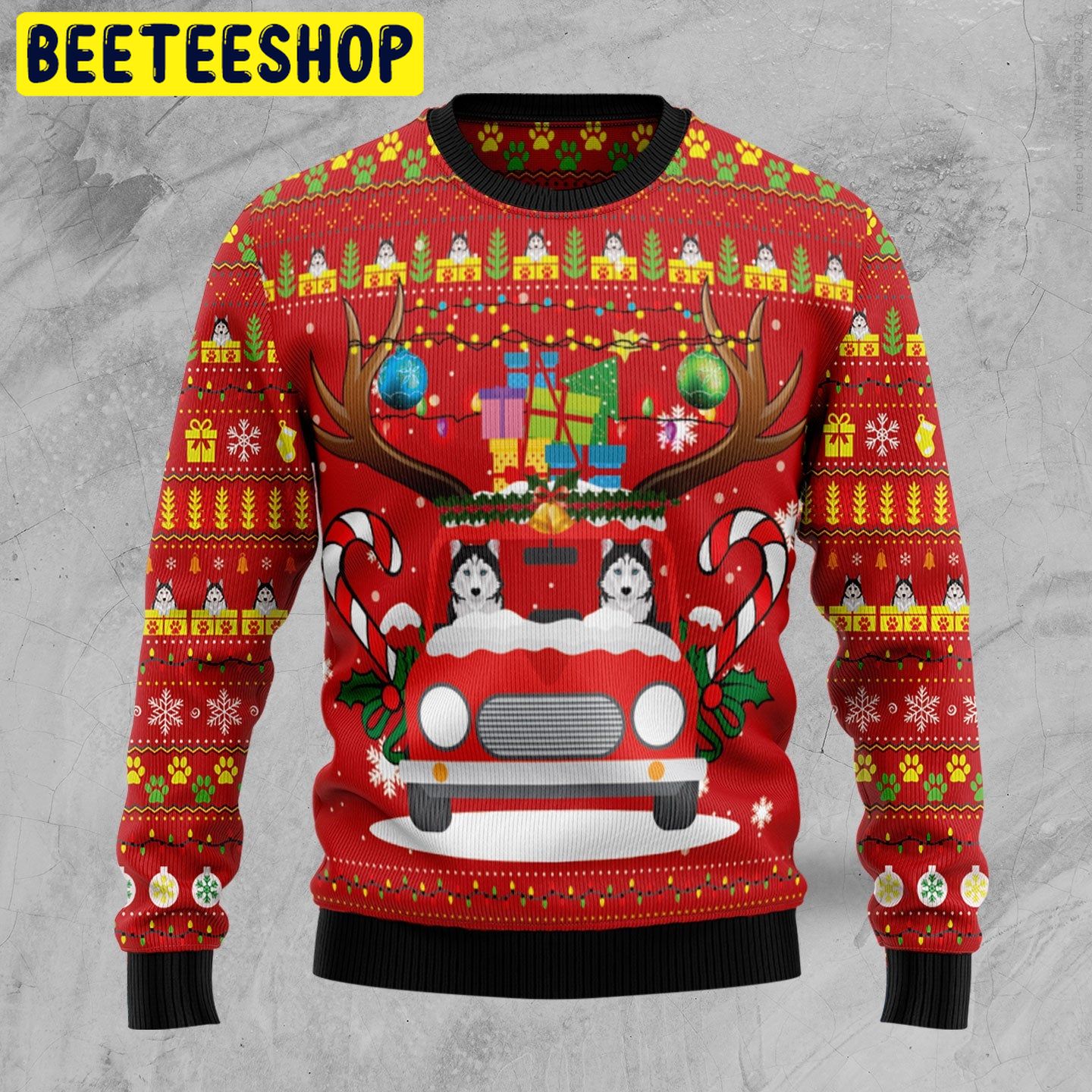 Cute Siberian Husky Trending Ugly Christmas Sweatshirt Cute Siberian Husky Trending Ugly Christmas Sweatshirt