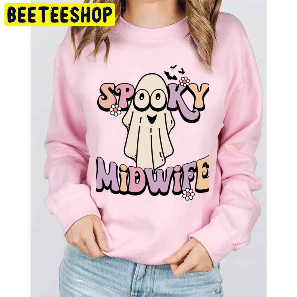 Cute Spooky Midwife Halloween Retro Trending Unisex Sweatshirt Cute Spooky Midwife Halloween Retro Trending Unisex Sweatshirt
