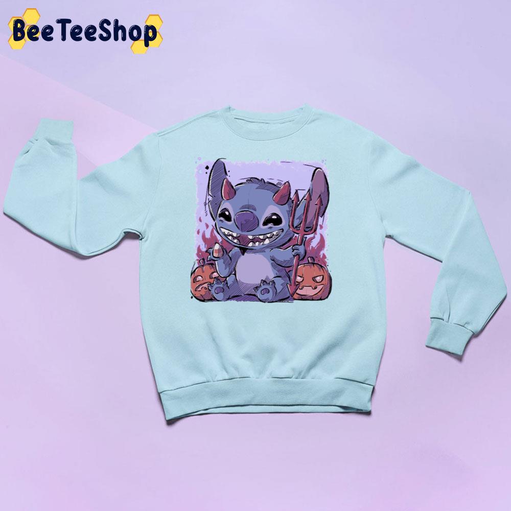 Cute Stitch Devil An Dpumpkin Halloween Trending Unisex Sweatshirt Cute Stitch Devil An Dpumpkin Halloween Trending Unisex Sweatshirt