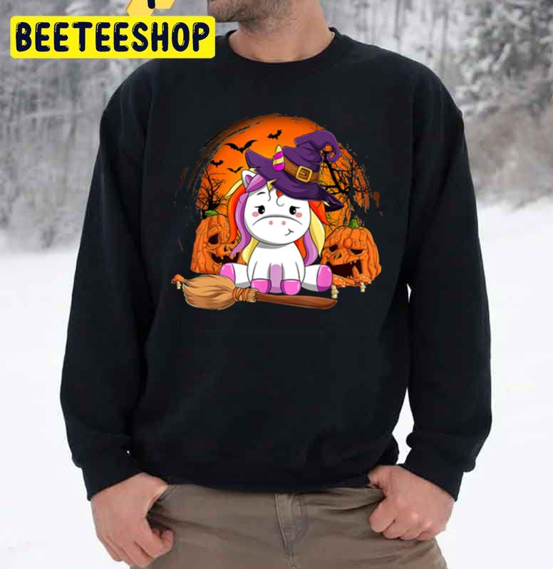 Cute Witch Unicorn Halloween Unisex Sweatshirt Cute Witch Unicorn Halloween Unisex Sweatshirt
