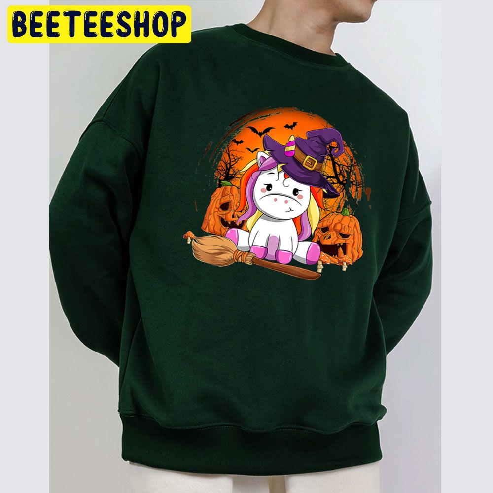 Cute Witch Unicorn Halloween Unisex Sweatshirt Cute Witch Unicorn Halloween Unisex Sweatshirt