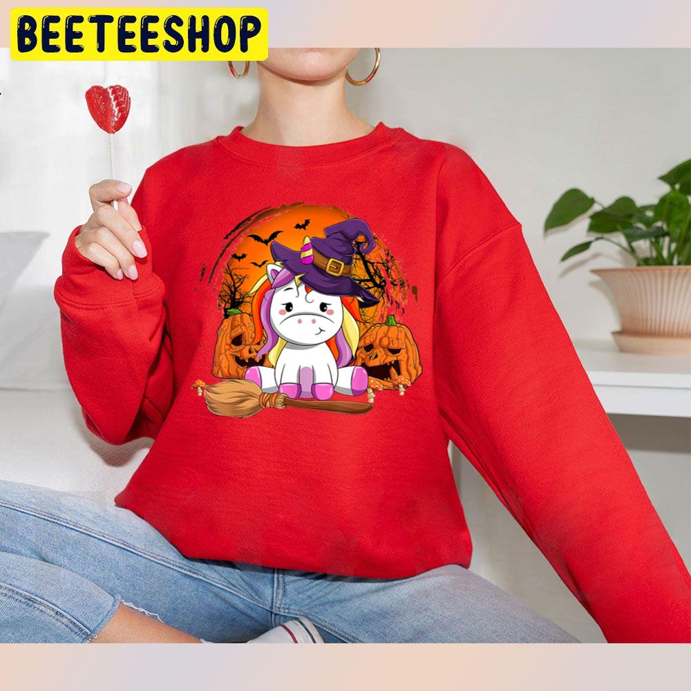 Cute Witch Unicorn Halloween Unisex Sweatshirt Cute Witch Unicorn Halloween Unisex Sweatshirt