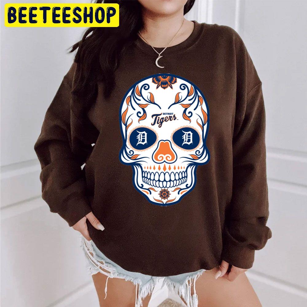 Detroit Tigers Mexica Skull Baseball Trending Unisex Sweatshirt Detroit Tigers Mexica Skull Baseball Trending Unisex Sweatshirt