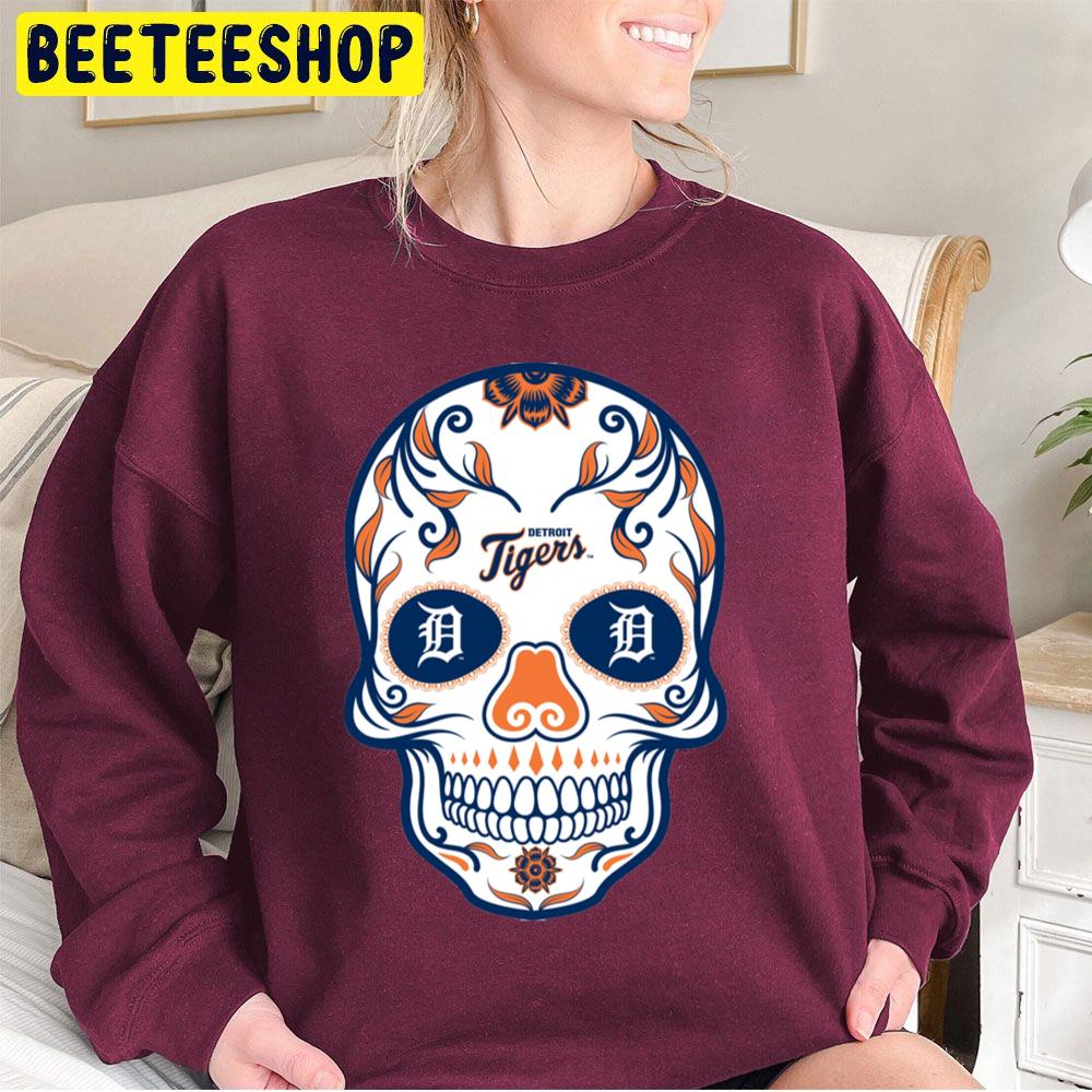 Detroit Tigers Mexica Skull Baseball Trending Unisex Sweatshirt Detroit Tigers Mexica Skull Baseball Trending Unisex Sweatshirt