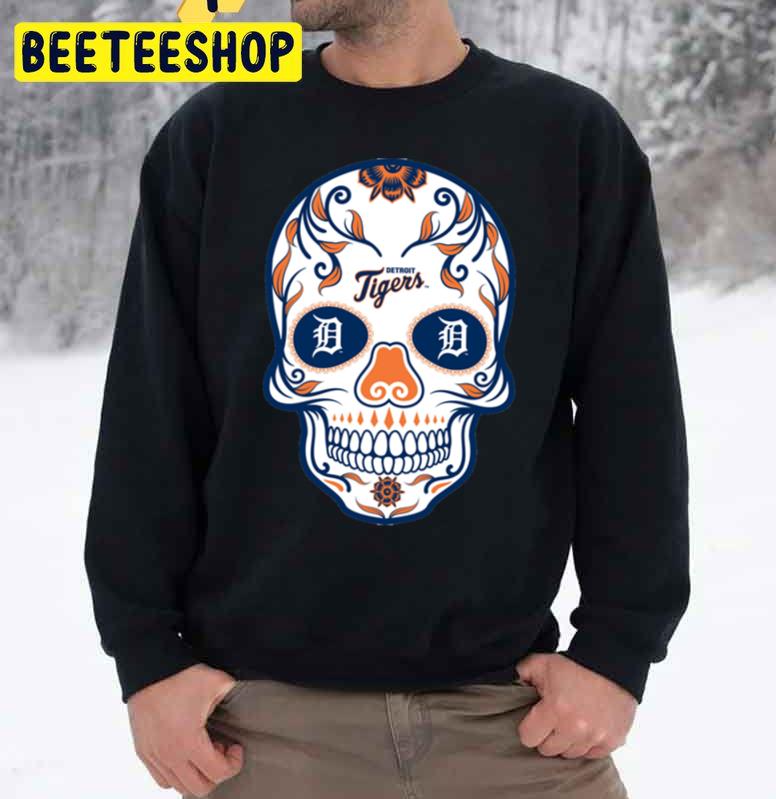 Detroit Tigers Mexica Skull Baseball Trending Unisex Sweatshirt Detroit Tigers Mexica Skull Baseball Trending Unisex Sweatshirt