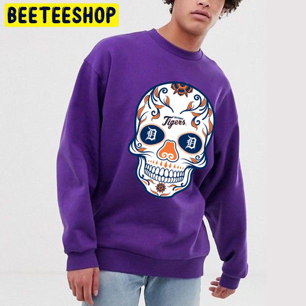 Detroit Tigers Mexica Skull Baseball Trending Unisex Sweatshirt Detroit Tigers Mexica Skull Baseball Trending Unisex Sweatshirt