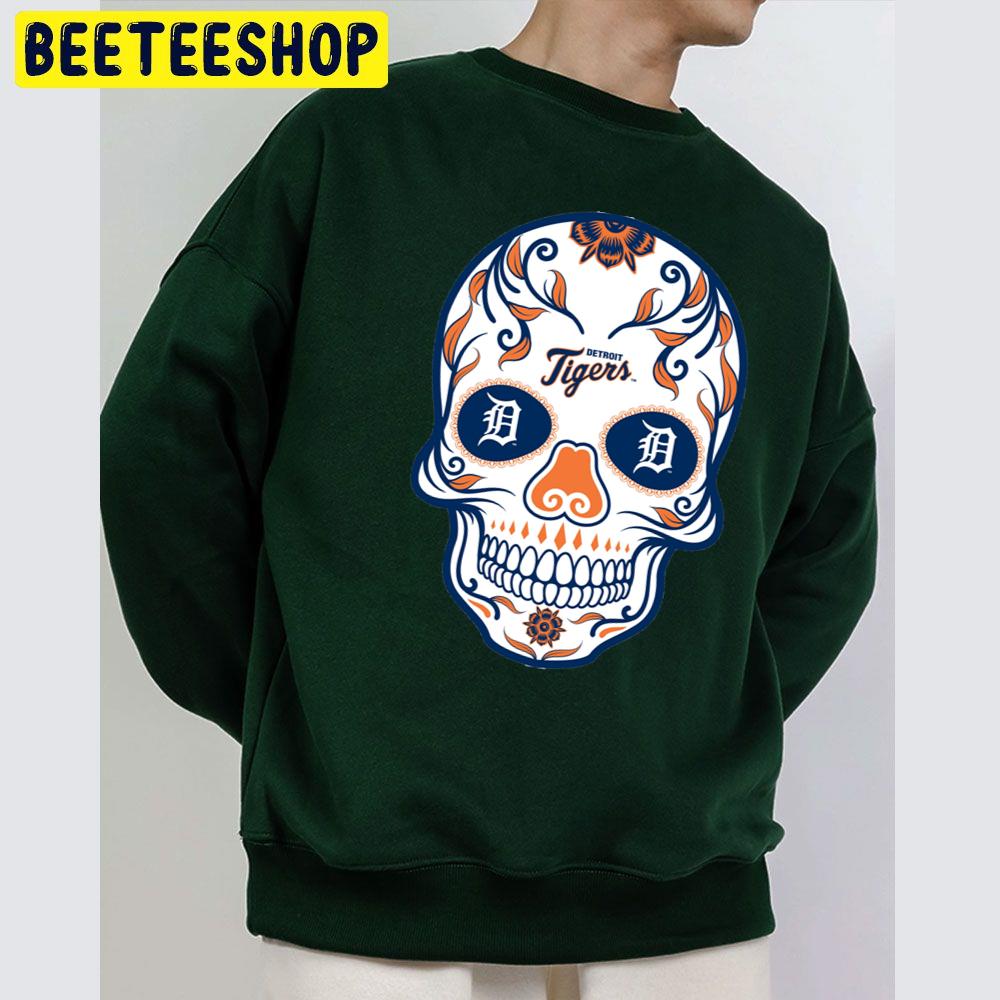 Detroit Tigers Mexica Skull Baseball Trending Unisex Sweatshirt Detroit Tigers Mexica Skull Baseball Trending Unisex Sweatshirt