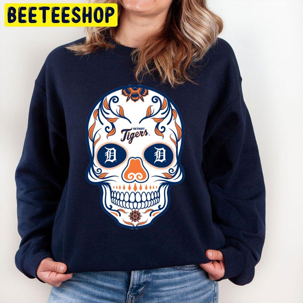 Detroit Tigers Mexica Skull Baseball Trending Unisex Sweatshirt Detroit Tigers Mexica Skull Baseball Trending Unisex Sweatshirt