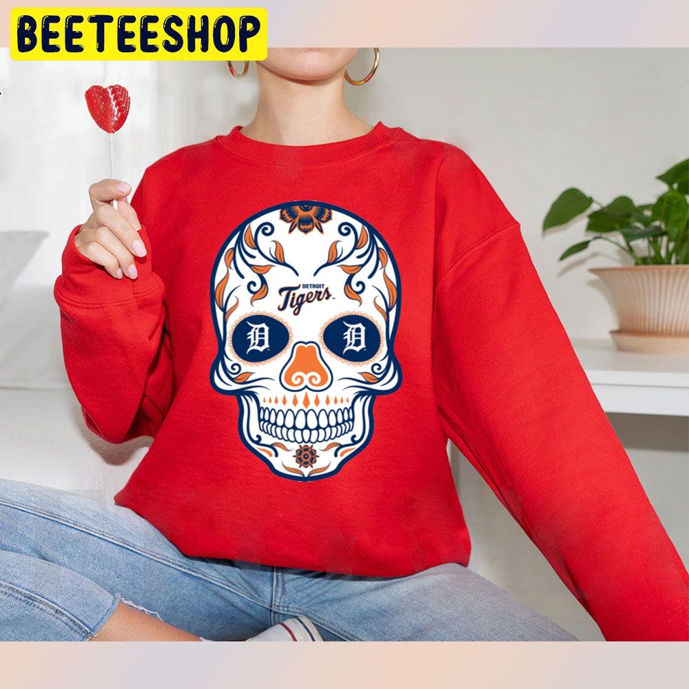 Detroit Tigers Mexica Skull Baseball Trending Unisex Sweatshirt Detroit Tigers Mexica Skull Baseball Trending Unisex Sweatshirt