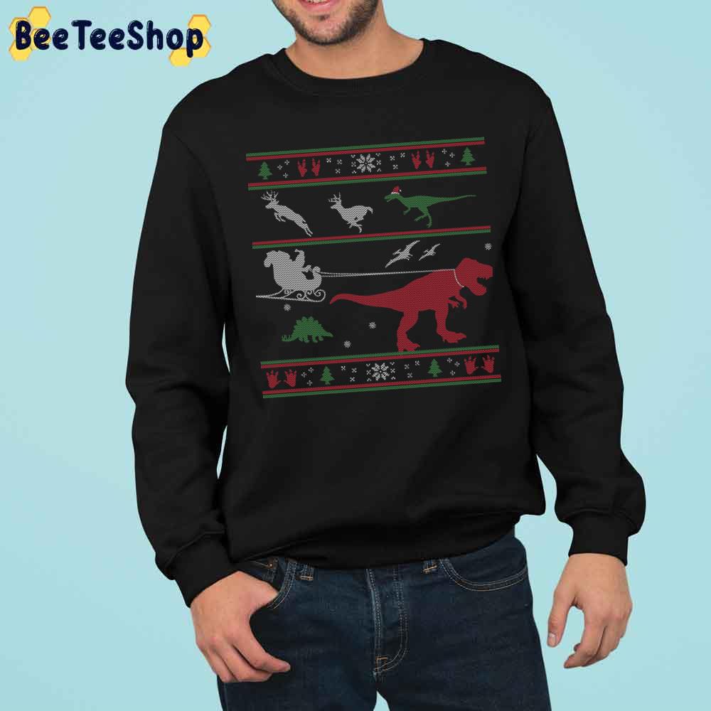 Dinosaur Xmas Ugly Pattern Trending Unisex Sweatshirt Dinosaur Xmas Ugly Pattern Trending Unisex Sweatshirt