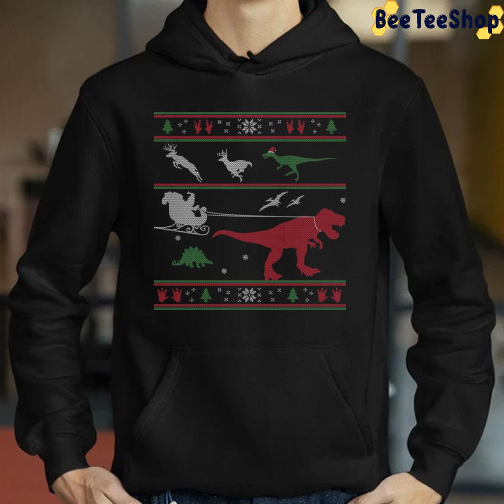 Dinosaur Xmas Ugly Pattern Trending Unisex Sweatshirt Dinosaur Xmas Ugly Pattern Trending Unisex Sweatshirt