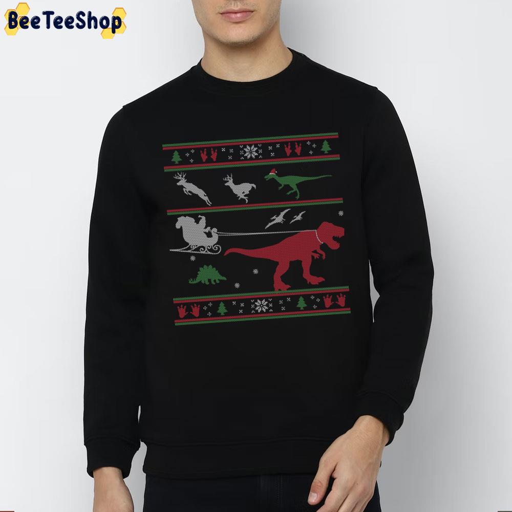 Dinosaur Xmas Ugly Pattern Trending Unisex Sweatshirt Dinosaur Xmas Ugly Pattern Trending Unisex Sweatshirt