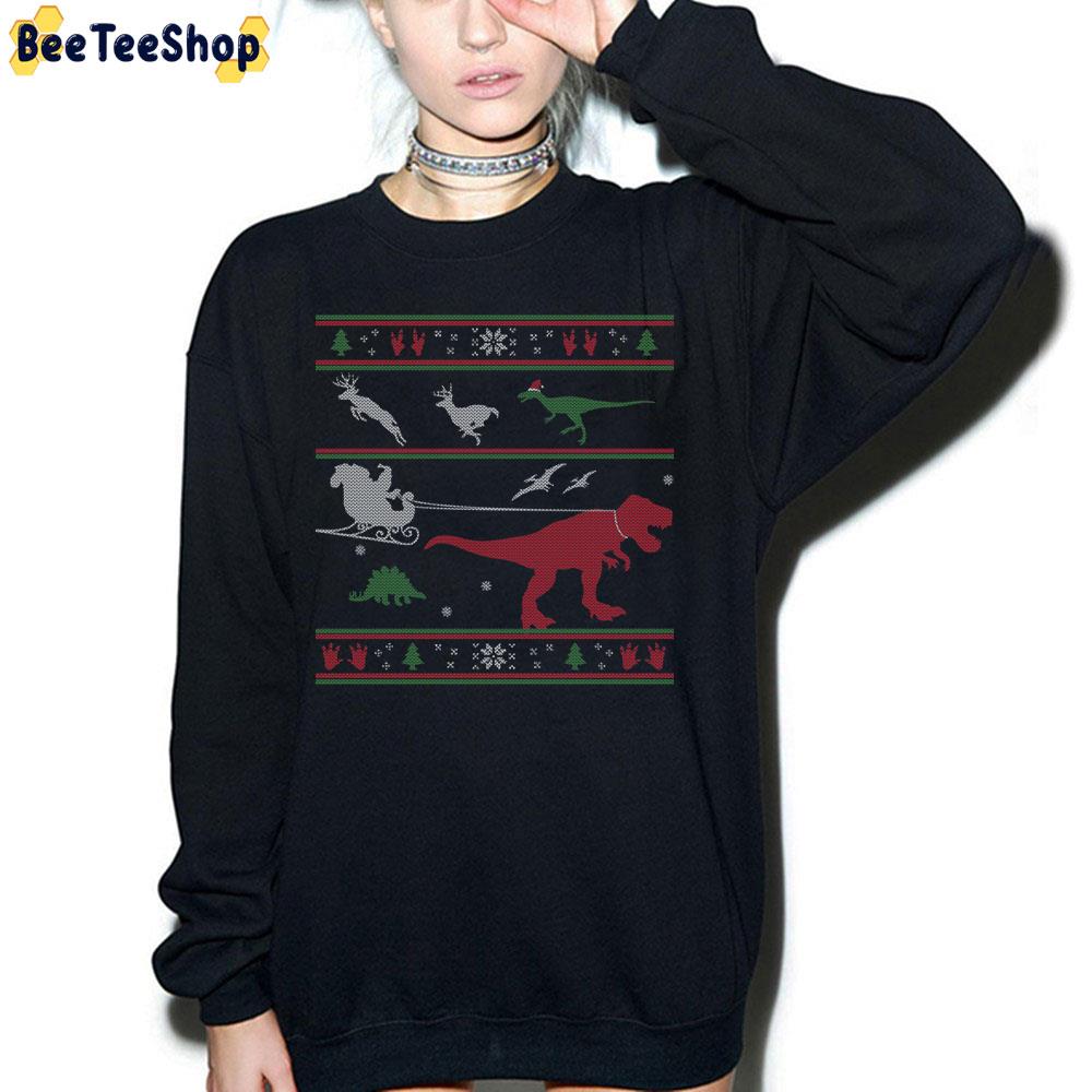 Dinosaur Xmas Ugly Pattern Trending Unisex Sweatshirt Dinosaur Xmas Ugly Pattern Trending Unisex Sweatshirt