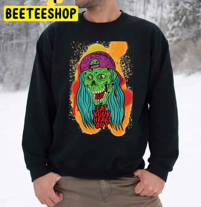 Eat Your Heart Out Zombie Halloween Unisex Sweatshirt Eat Your Heart Out Zombie Halloween Unisex Sweatshirt