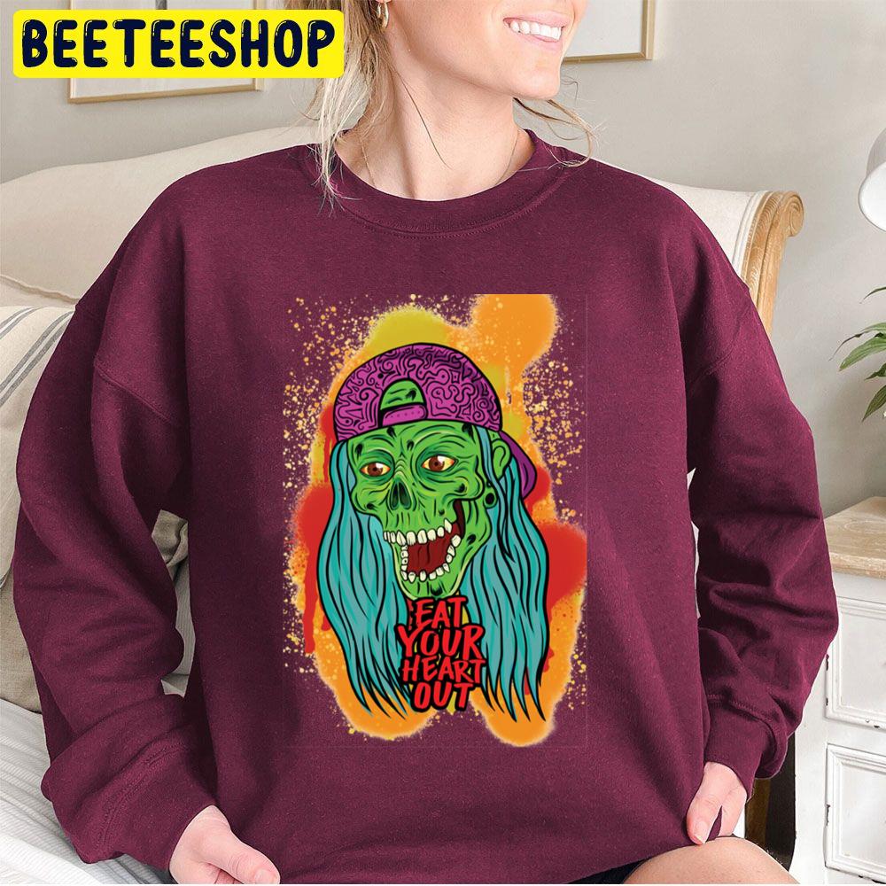 Eat Your Heart Out Zombie Halloween Unisex Sweatshirt Eat Your Heart Out Zombie Halloween Unisex Sweatshirt