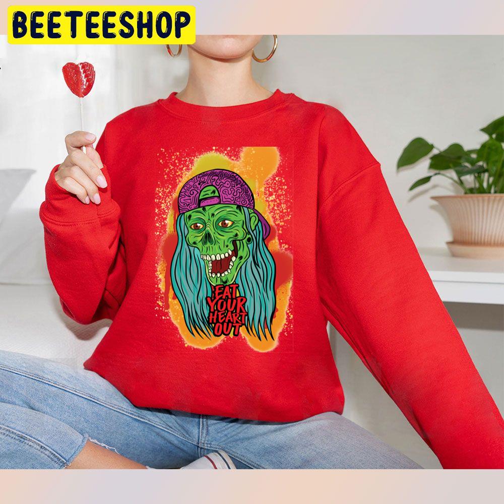 Eat Your Heart Out Zombie Halloween Unisex Sweatshirt Eat Your Heart Out Zombie Halloween Unisex Sweatshirt