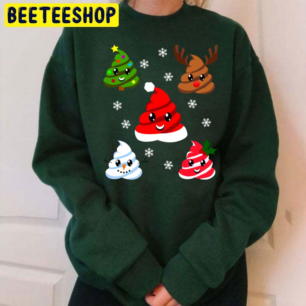 Emoji Christmas Poop Holiday Trending Unisex Sweatshirt Emoji Christmas Poop Holiday Trending Unisex Sweatshirt