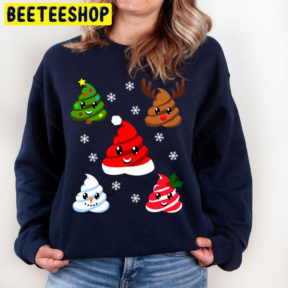 Emoji Christmas Poop Holiday Trending Unisex Sweatshirt Emoji Christmas Poop Holiday Trending Unisex Sweatshirt