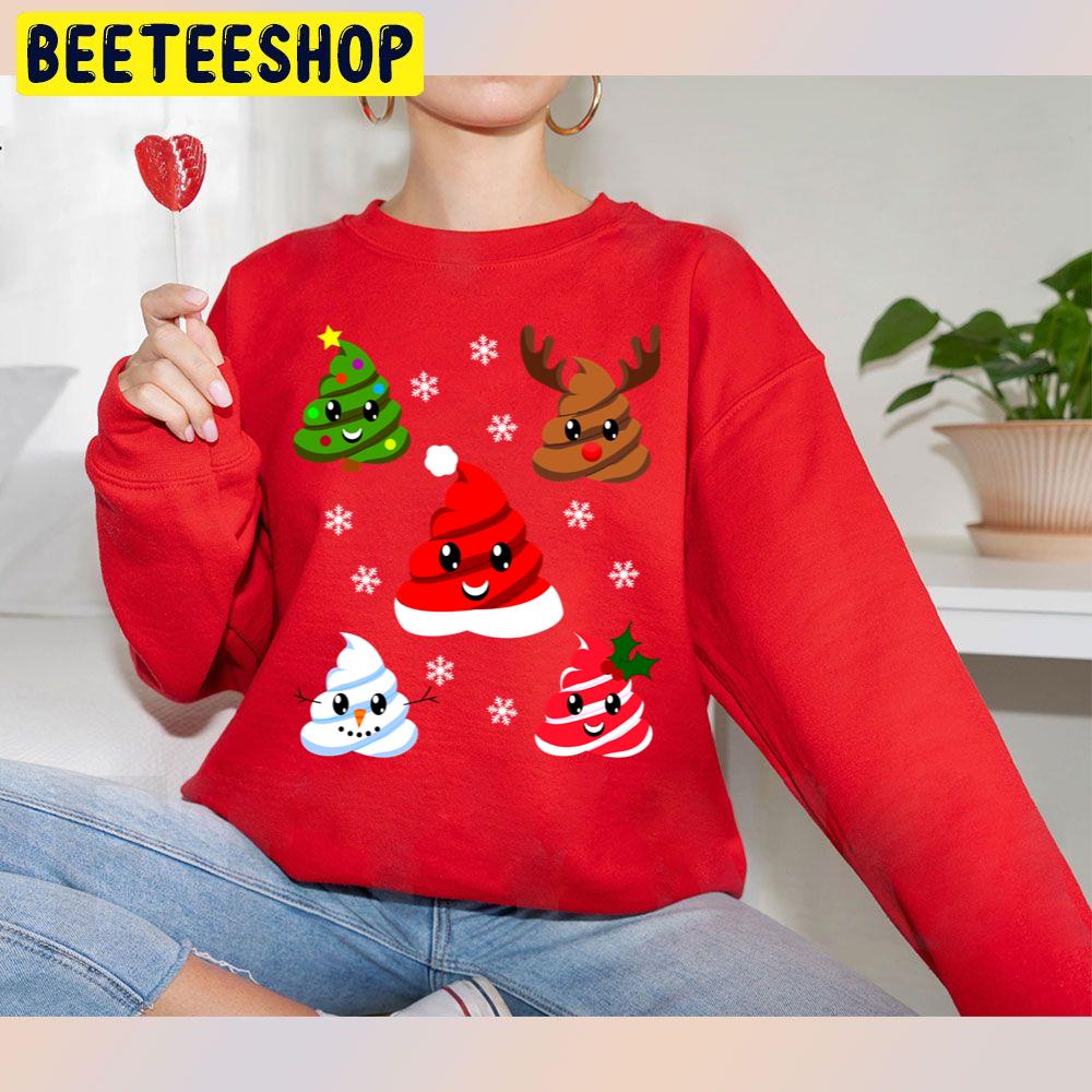 Emoji Christmas Poop Holiday Trending Unisex Sweatshirt Emoji Christmas Poop Holiday Trending Unisex Sweatshirt