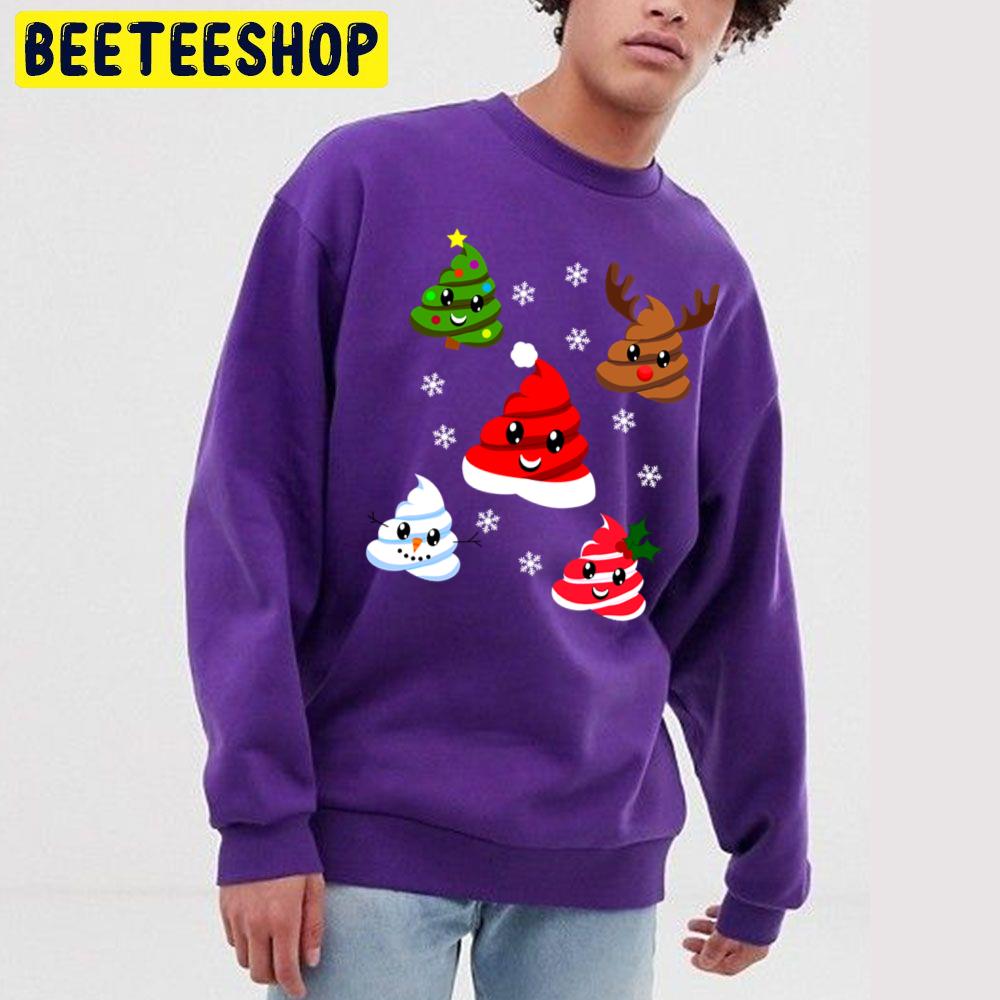 Emoji Christmas Poop Holiday Trending Unisex Sweatshirt Emoji Christmas Poop Holiday Trending Unisex Sweatshirt