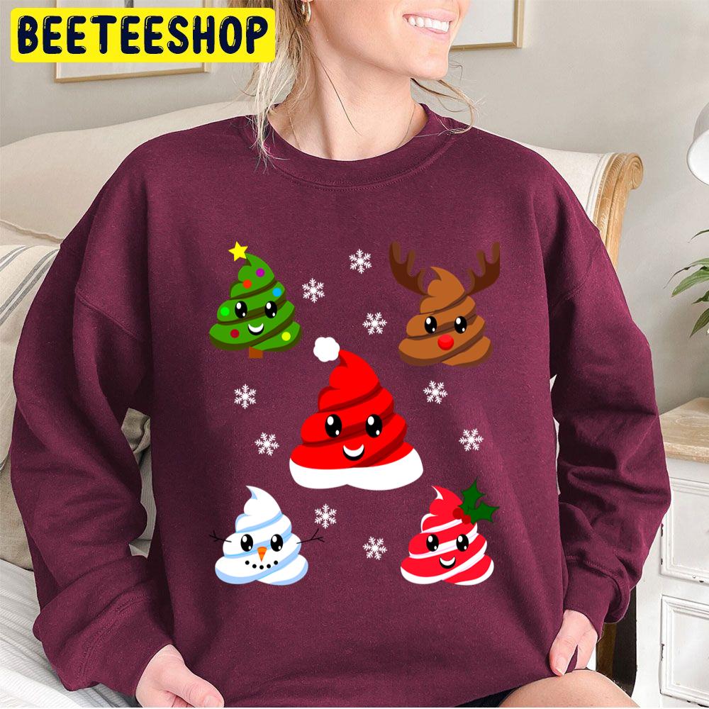Emoji Christmas Poop Holiday Trending Unisex Sweatshirt Emoji Christmas Poop Holiday Trending Unisex Sweatshirt
