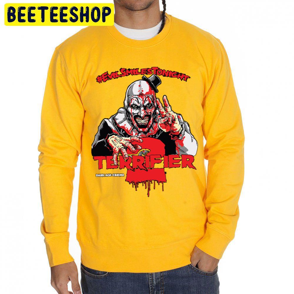 Evil Smiles Tonight Terrifier Halloween Trending Unisex Sweatshirt Evil Smiles Tonight Terrifier Halloween Trending Unisex Sweatshirt
