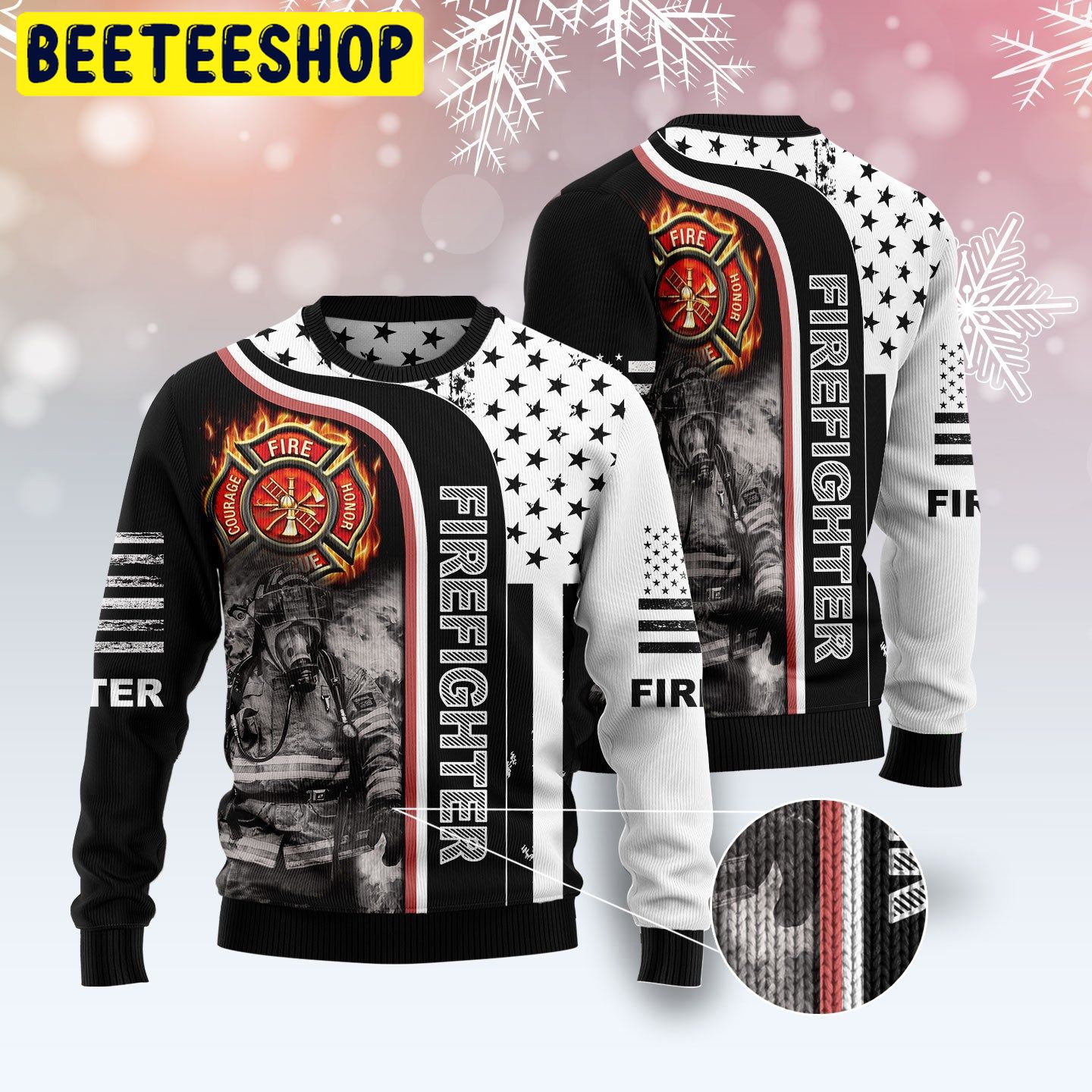 Firefighter Awesome Trending Ugly Christmas Sweatshirt Firefighter Awesome Trending Ugly Christmas Sweatshirt