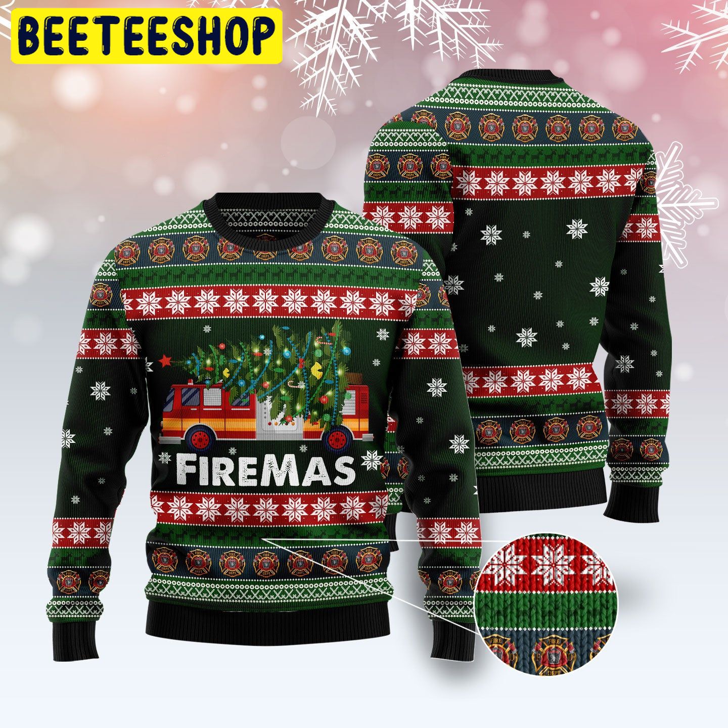 Firefighter Firemas Trending Ugly Christmas Sweatshirt Firefighter Firemas Trending Ugly Christmas Sweatshirt