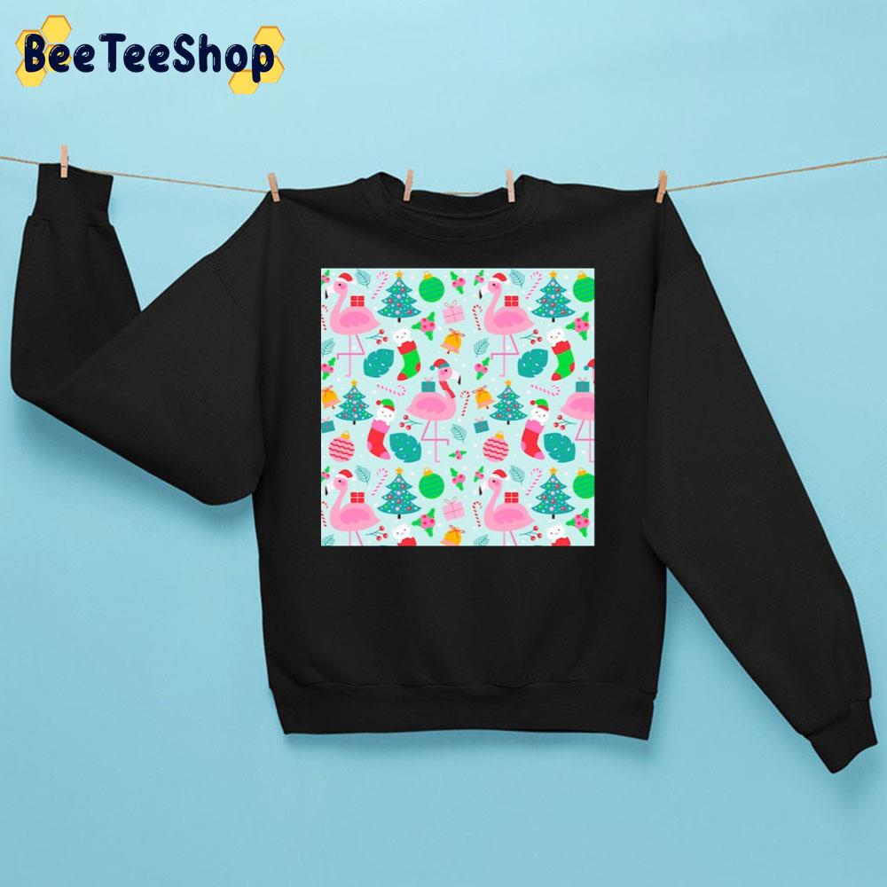 Flamingo Christmas Pattern Trending Unisex Sweatshirt Flamingo Christmas Pattern Trending Unisex Sweatshirt