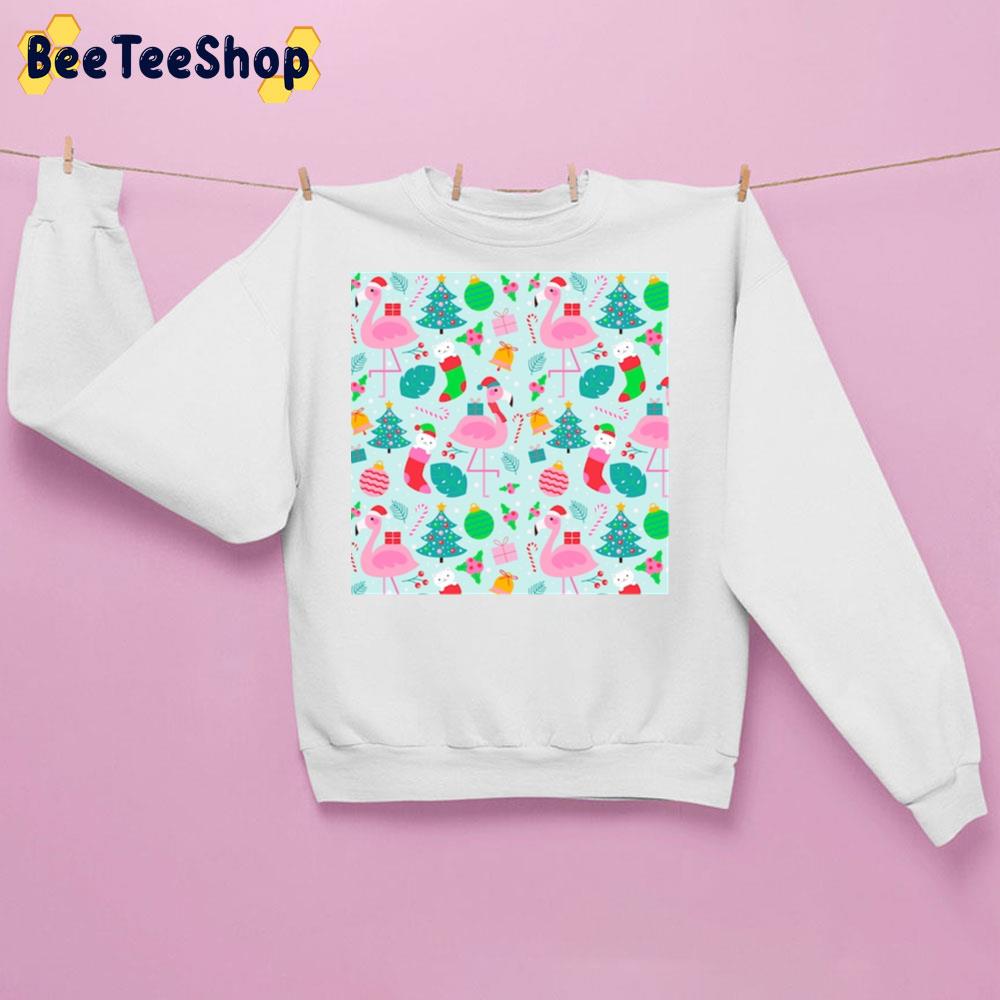 Flamingo Christmas Pattern Trending Unisex Sweatshirt Flamingo Christmas Pattern Trending Unisex Sweatshirt
