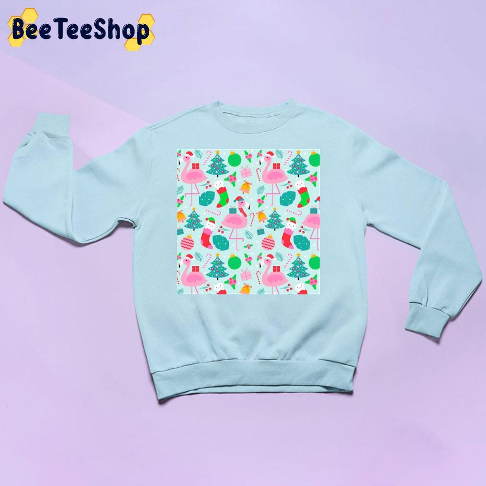 Flamingo Christmas Pattern Trending Unisex Sweatshirt Flamingo Christmas Pattern Trending Unisex Sweatshirt